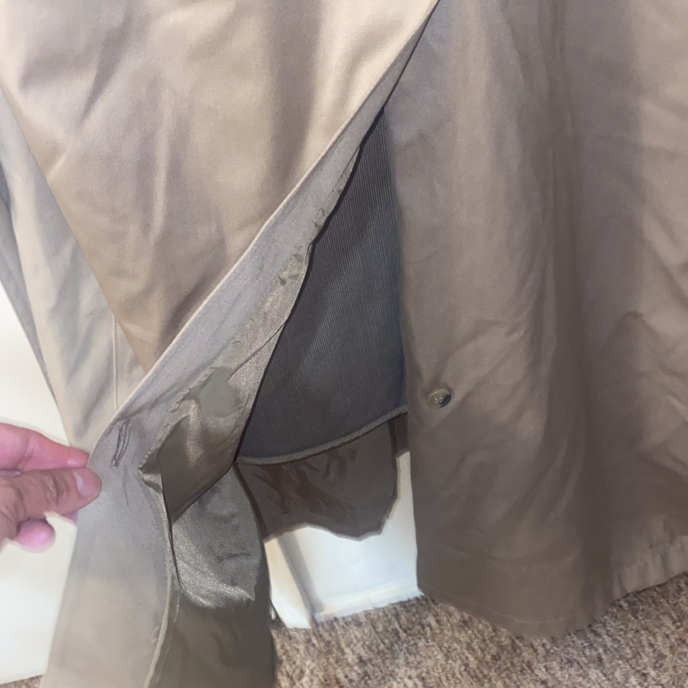 Vintage LINED Hill & Archer Trench Coat Removable Warm Liner Unisex Sz 40 - Picture 11 of 11